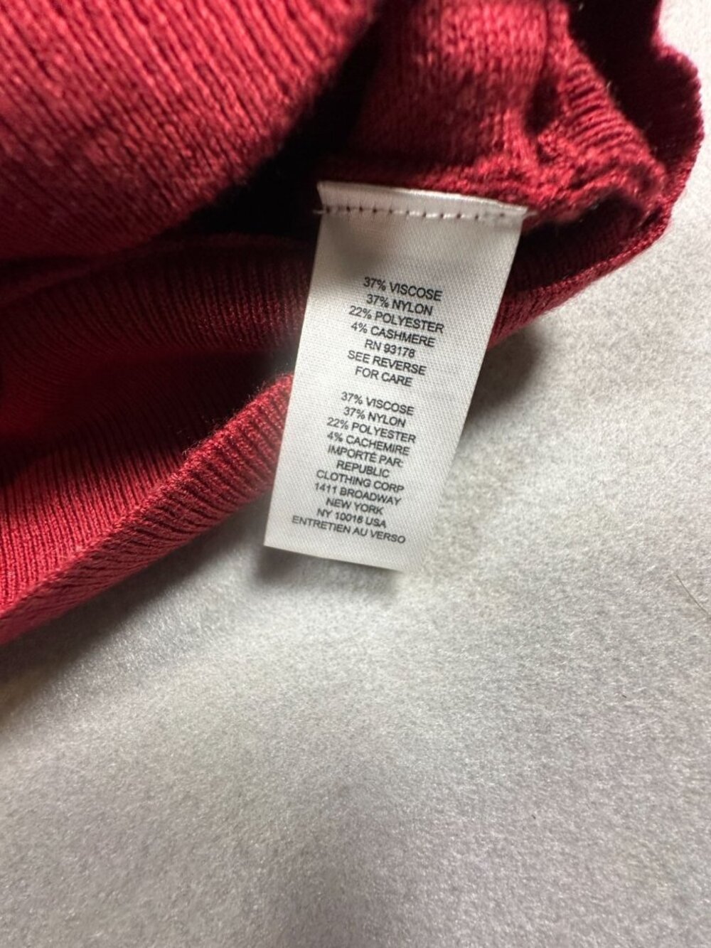 Elie Tahari Womens Red Crew Neck Sweater XL New Viscose Long Sleeve NWT - Picture 6 of 6